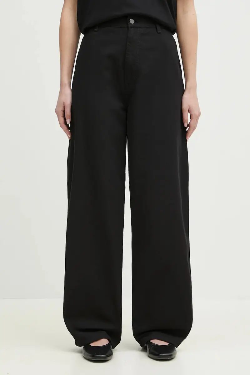 pantaloni in cotone Brandon Single Knee Pant donna colore nero I034880