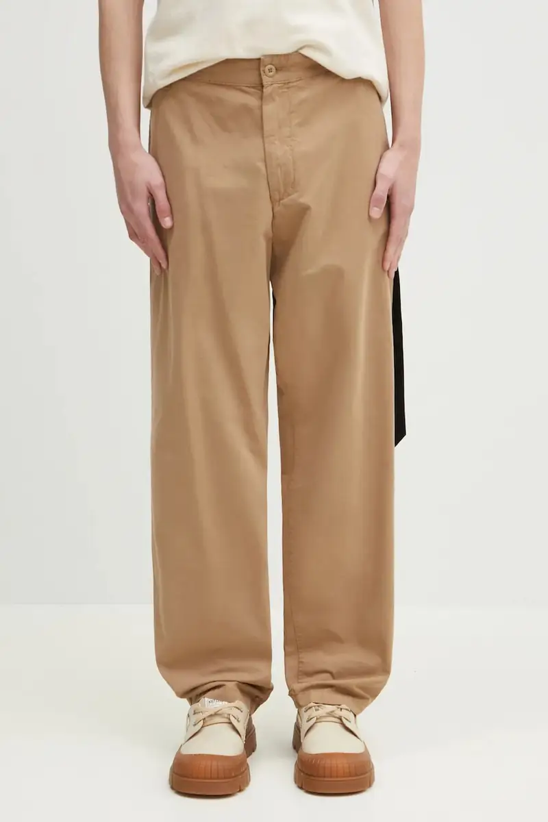 pantaloni in cotone Calder Pant uomo colore beige I033128.8YGD