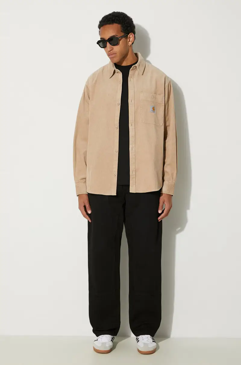 pantaloni in cotone Double Knee Pant colore nero I032699.8902 miniatura 2