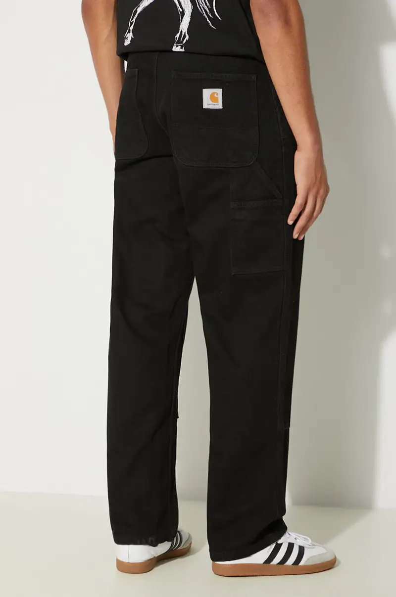 pantaloni in cotone Double Knee Pant colore nero I032699.8902 miniatura 3