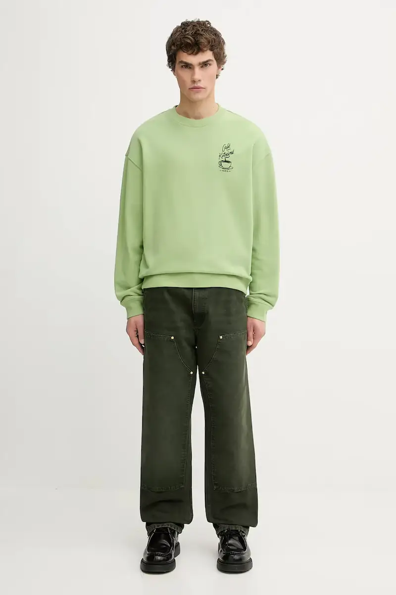 pantaloni in cotone Double Knee Pant colore verde I034796.494O miniatura 5