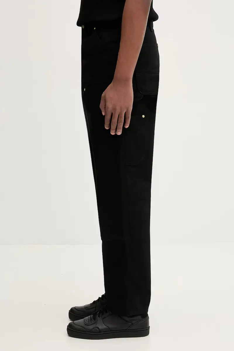 pantaloni in cotone Double Knee Pant uomo colore nero I036274.8901 miniatura 2