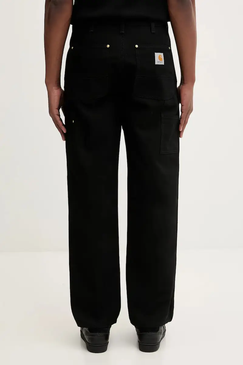 pantaloni in cotone Double Knee Pant uomo colore nero I036274.8901 miniatura 3