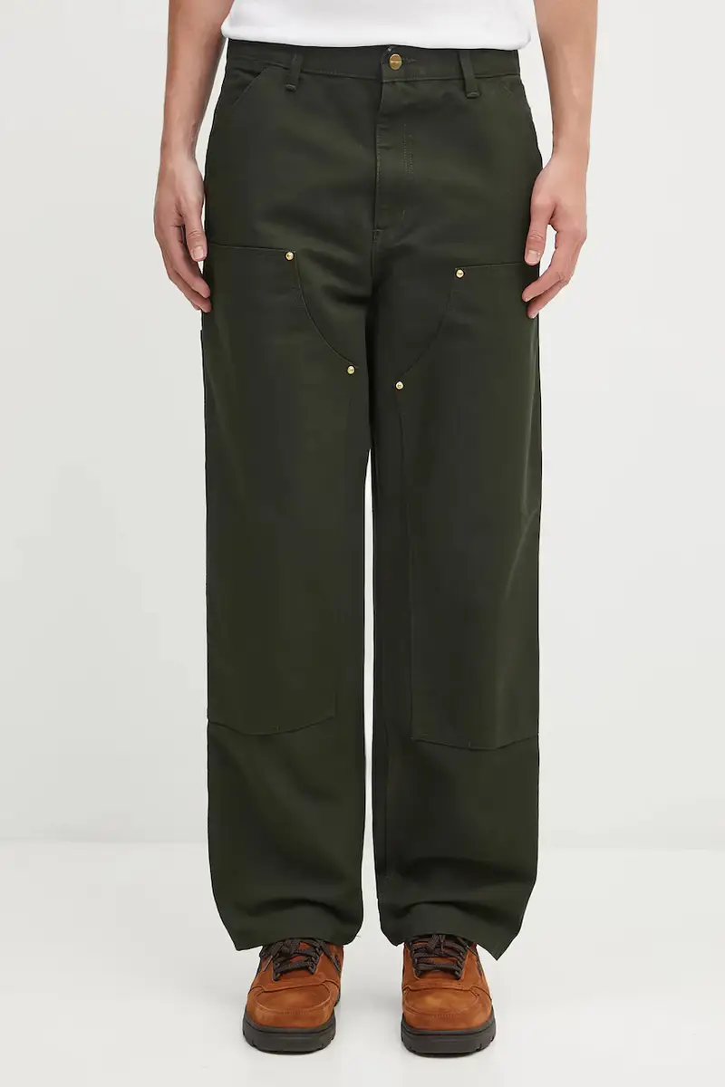 pantaloni in cotone Double Knee Pant uomo colore verde I031501.4902