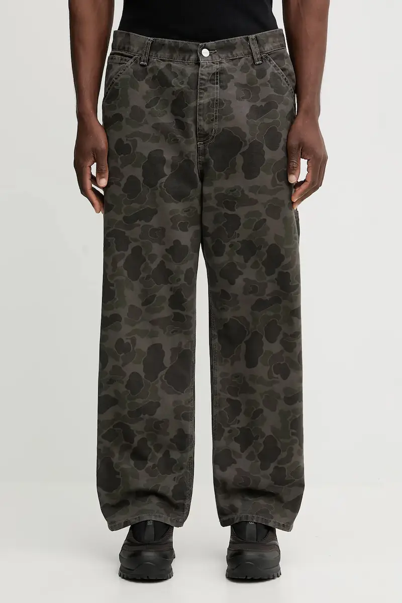 pantaloni in cotone Duck Single Knee Pant uomo colore verde I033896.3ELGD