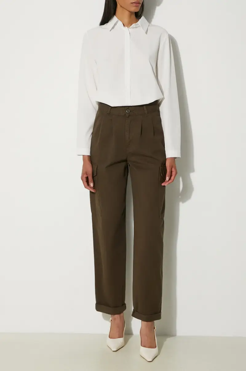 pantaloni in cotone I029789.63GD colore verde Collins Pant