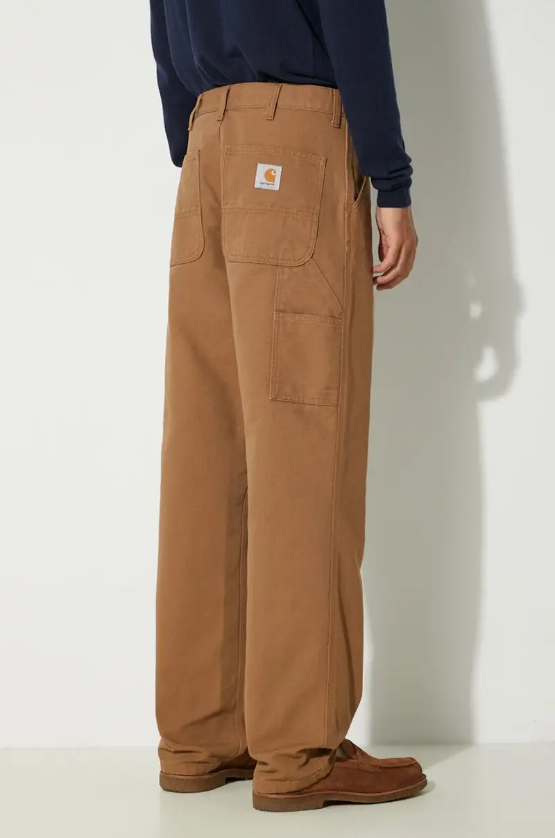 pantaloni in cotone Single Knee Pant colore marrone I031497.HZ02