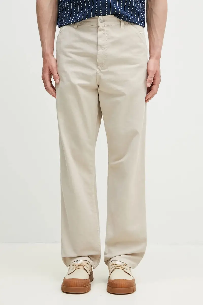 pantaloni in cotone Single Knee Pant uomo colore beige I031499.2LPGD