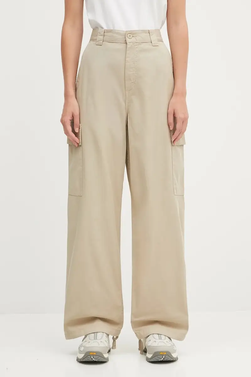 pantaloni in cotone W' Kingston donna colore beige I035580.G1GD
