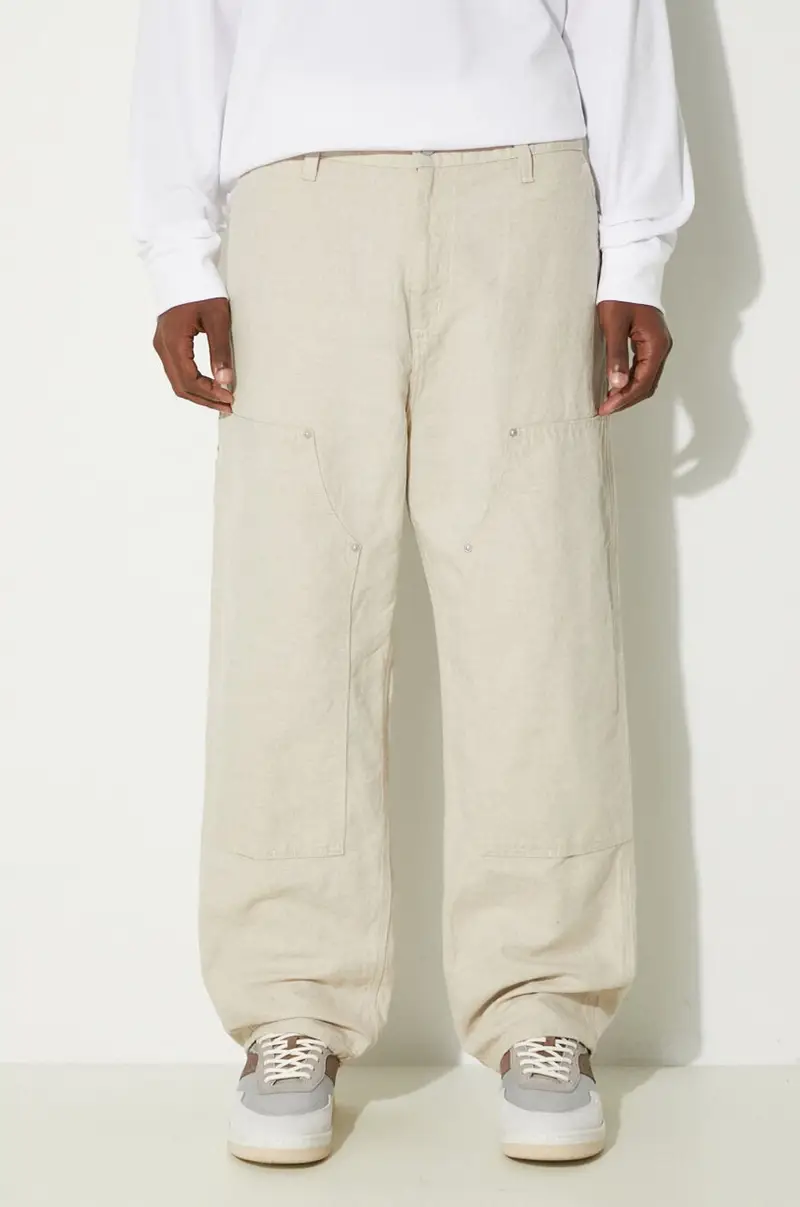 pantaloni in misto lana Walter Double Knee Pant colore beige I033580.502