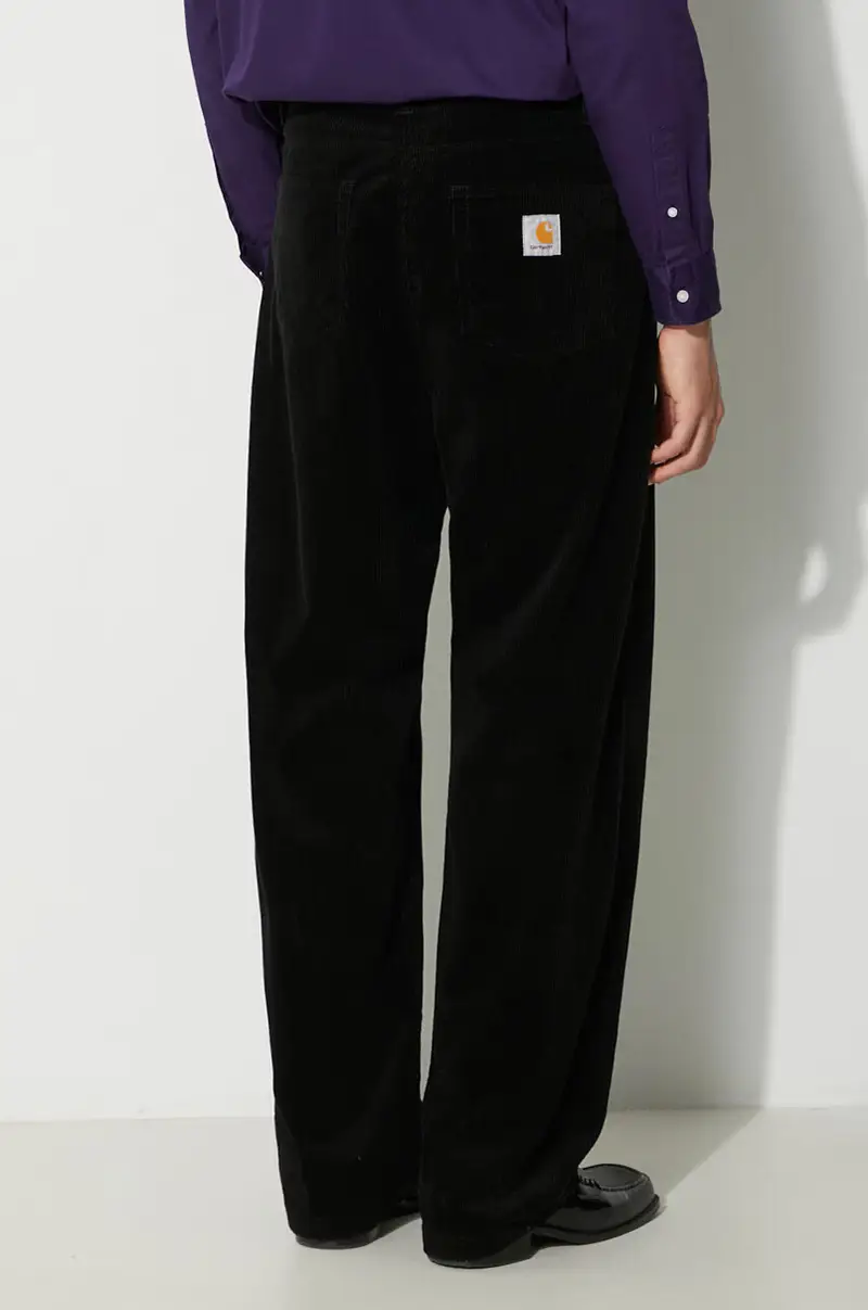 pantaloni in velluto a coste colore nero miniatura 3