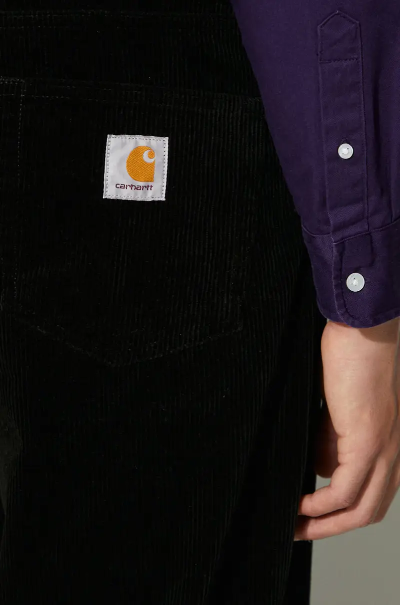 pantaloni in velluto a coste colore nero miniatura 5