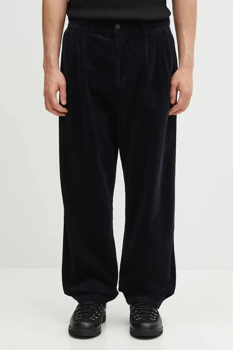 pantaloni in velluto a coste Evan Pant uomo colore blu navy I033757.1C02
