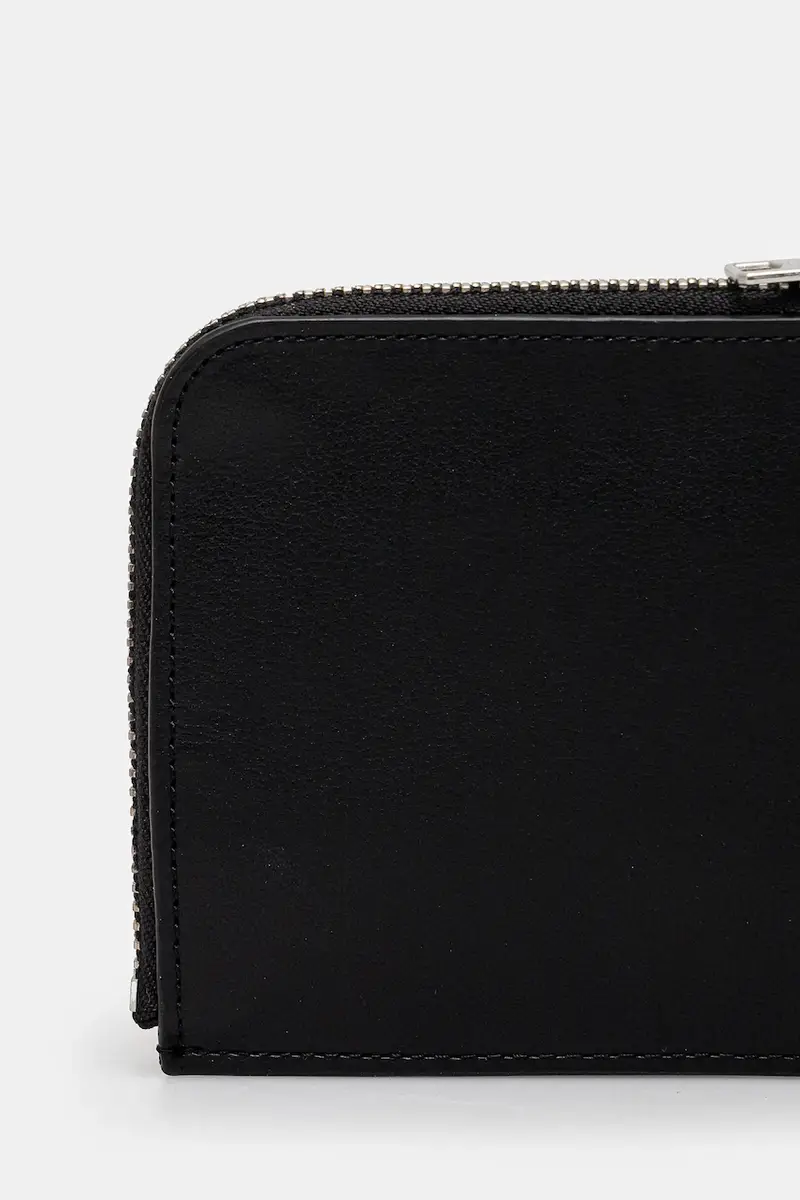 portafoglio in pelle Double Vegas Zip Wallet colore nero I033802 miniatura 3