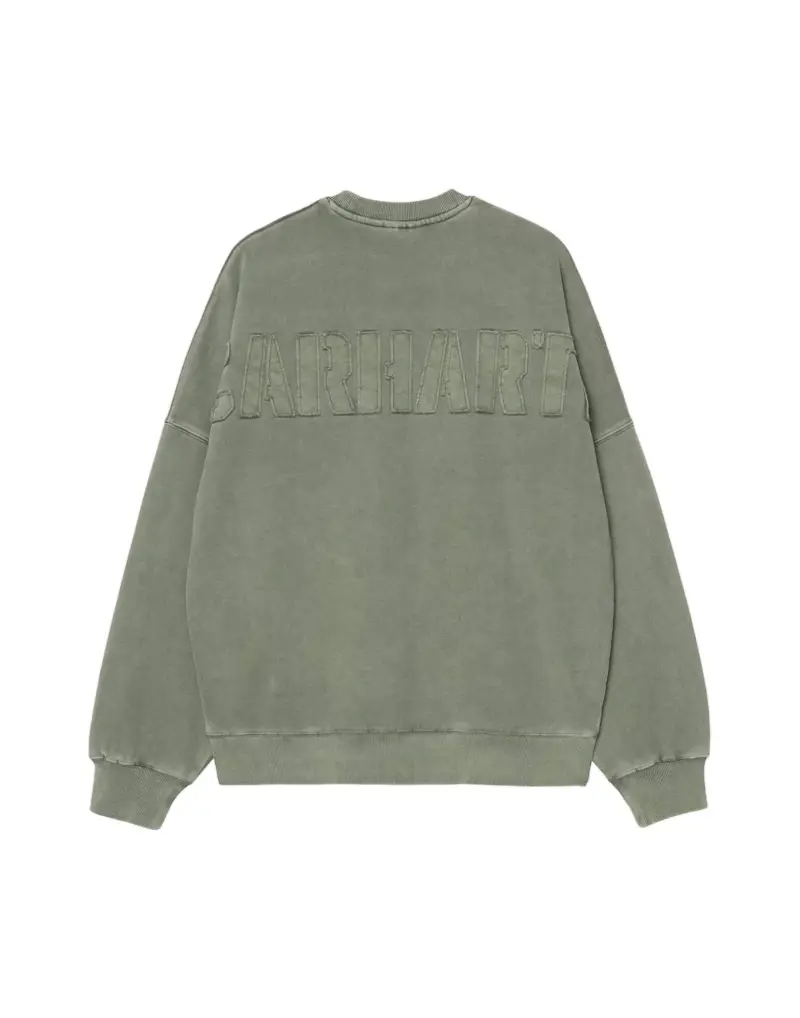 Rggd sweater felpa girocollo con effetto slavato - Opuntia garment dyed S