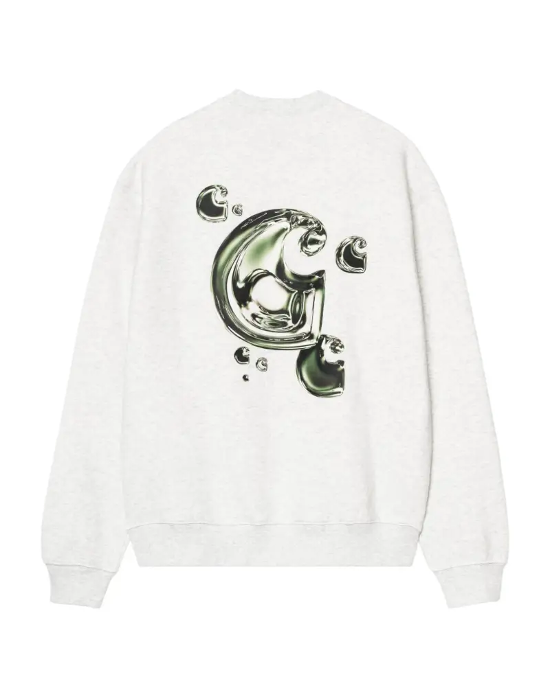 Solar Chrome Sweatshirt felpa girocollo con grafica - Ash Heather S