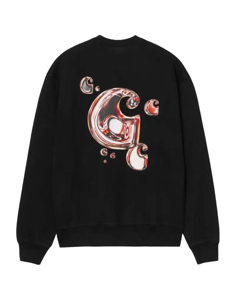 Solar Chrome Sweatshirt felpa girocollo con grafica - Black S