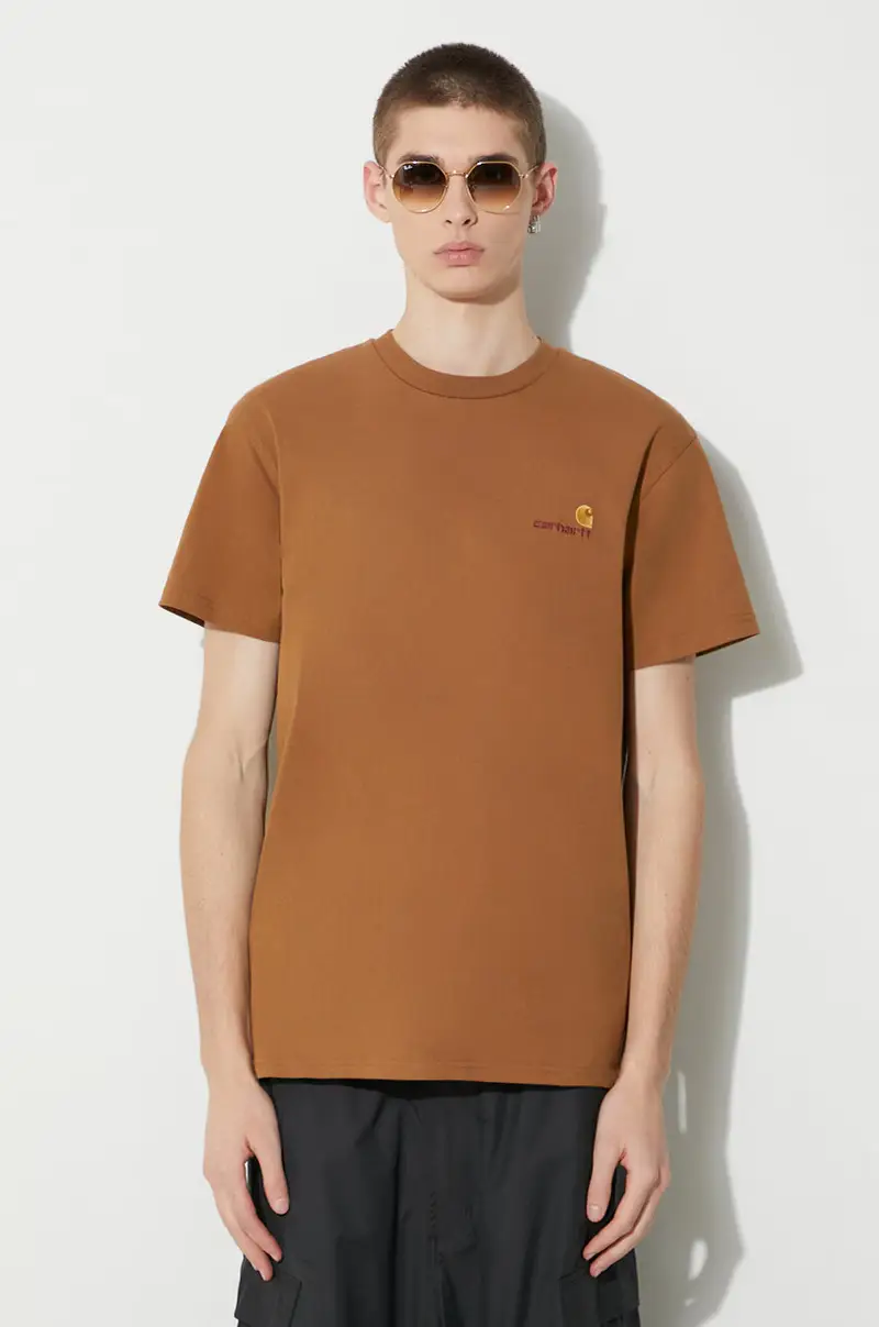 Carhartt WIP T-shirt Uomo Marrone 3484383 miniatura 4