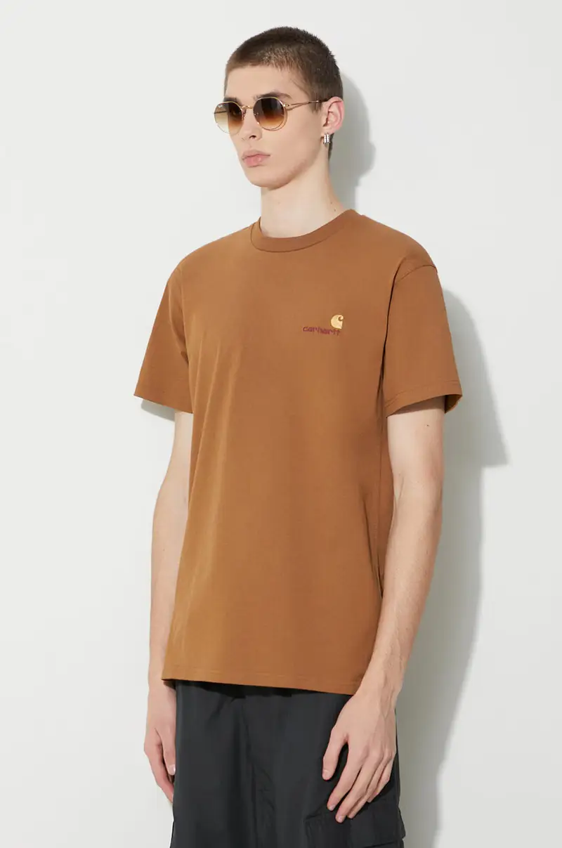 Carhartt WIP T-shirt Uomo Marrone 3484383 miniatura 5