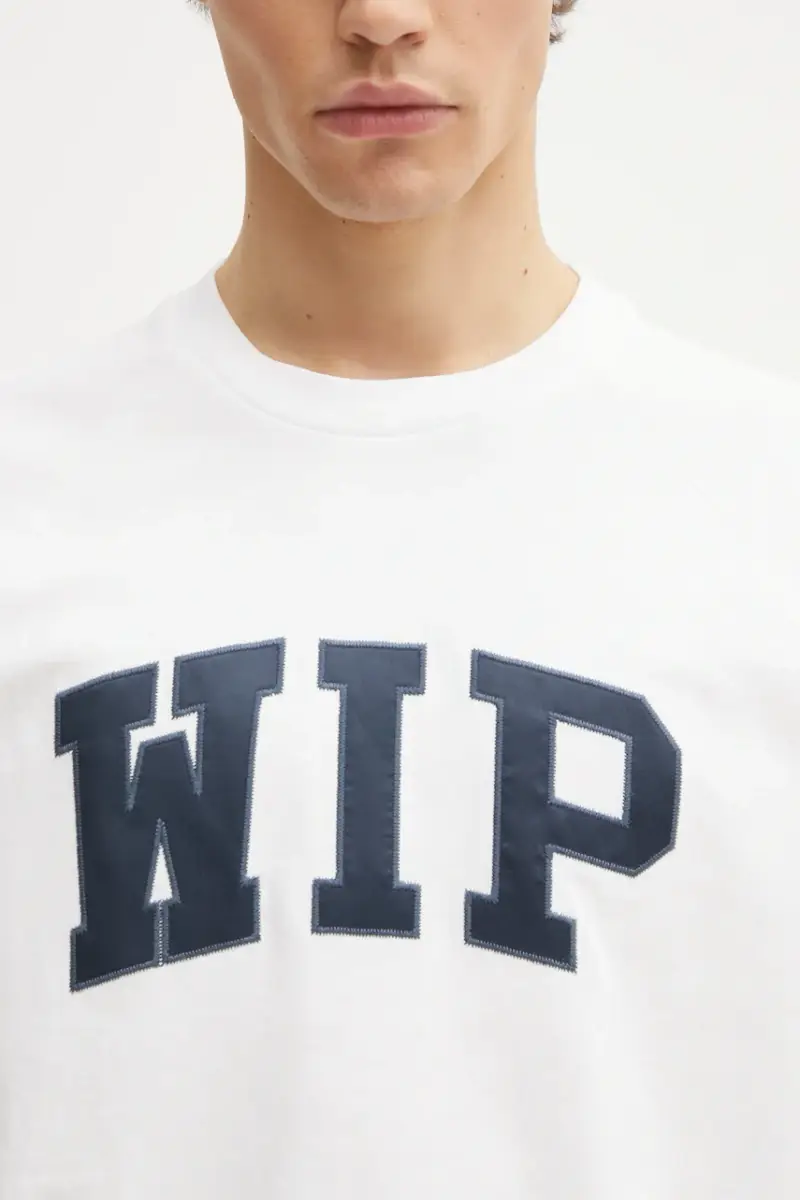 t-shirt in cotone S/S WIP T-Shirt colore bianco con applicazione I034646.2Y2XX miniatura 4