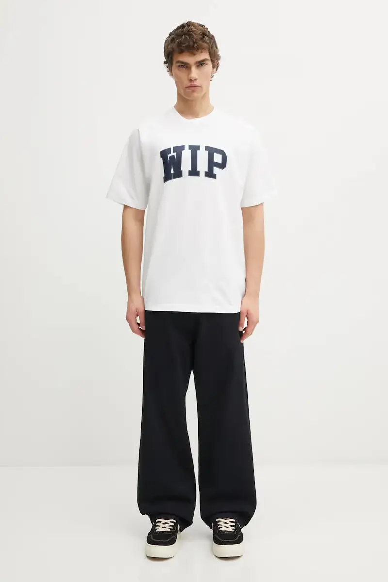 t-shirt in cotone S/S WIP T-Shirt colore bianco con applicazione I034646.2Y2XX miniatura 5