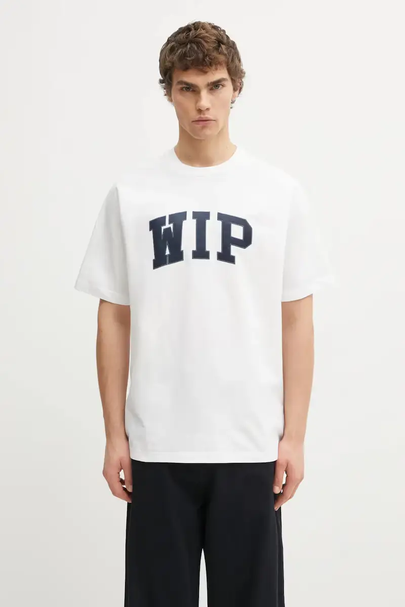 t-shirt in cotone S/S WIP T-Shirt colore bianco con applicazione I034646.2Y2XX