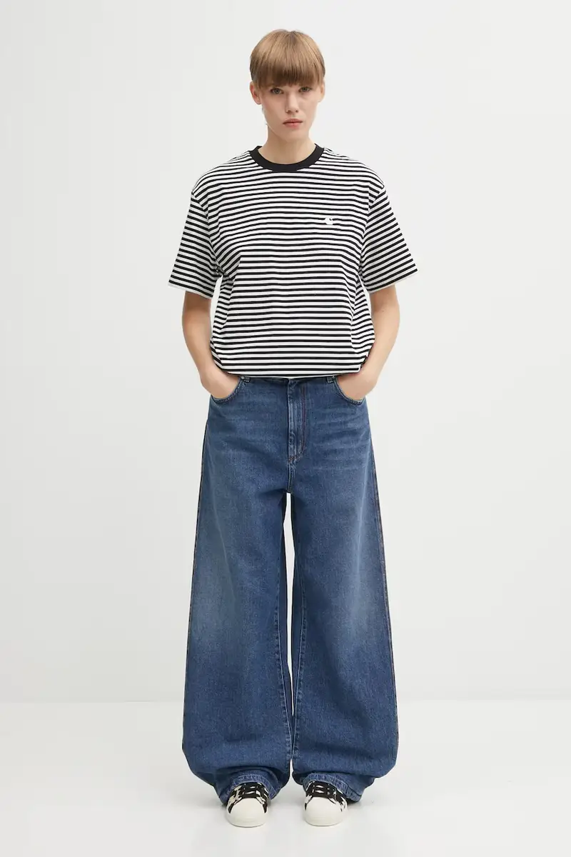 Carhartt WIP T-shirt Donna Nero 3039587 miniatura 5