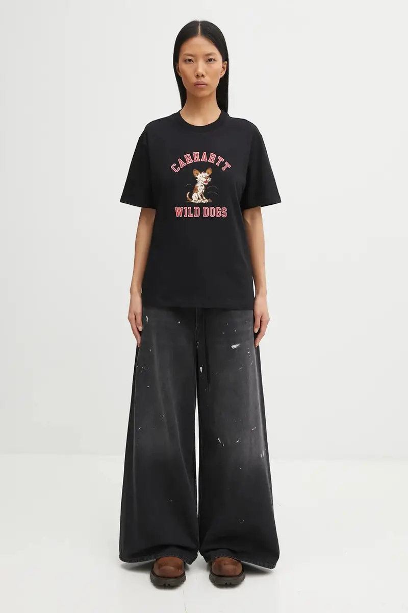 Carhartt WIP T-shirt Donna Nero 3484425 miniatura 5