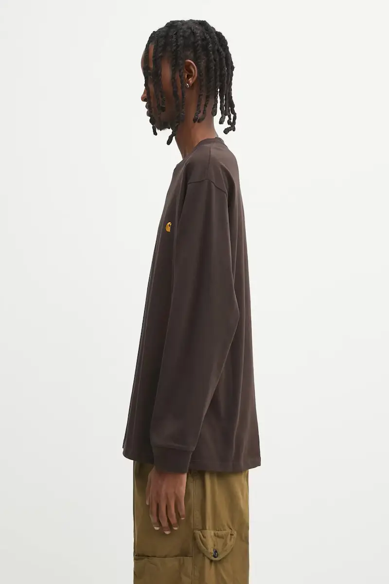 top a maniche lunghe in cotone S Chase T-Shirt colore marrone I026392.00WXX miniatura 2