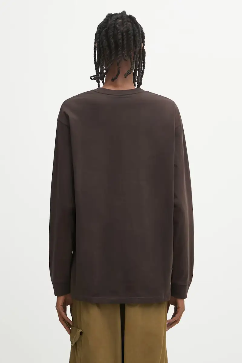 top a maniche lunghe in cotone S Chase T-Shirt colore marrone I026392.00WXX miniatura 3