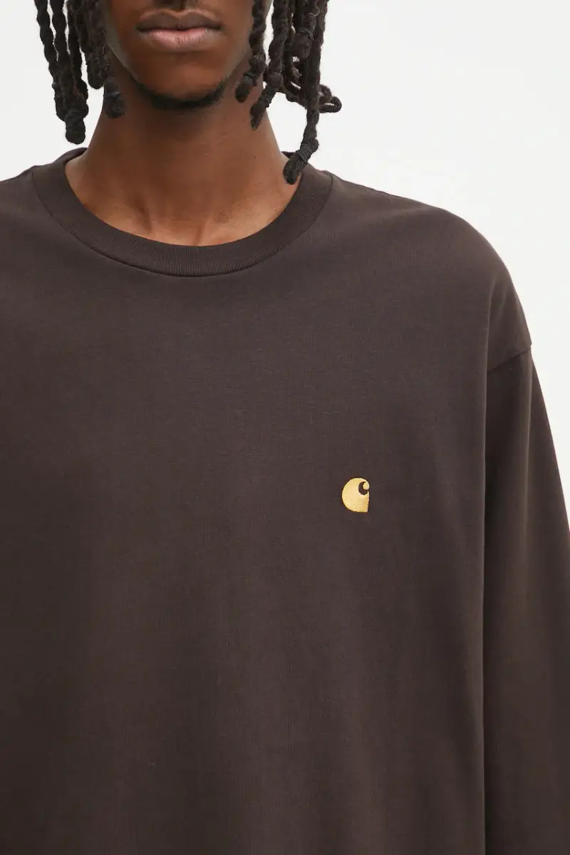 top a maniche lunghe in cotone S Chase T-Shirt colore marrone I026392.00WXX miniatura 4