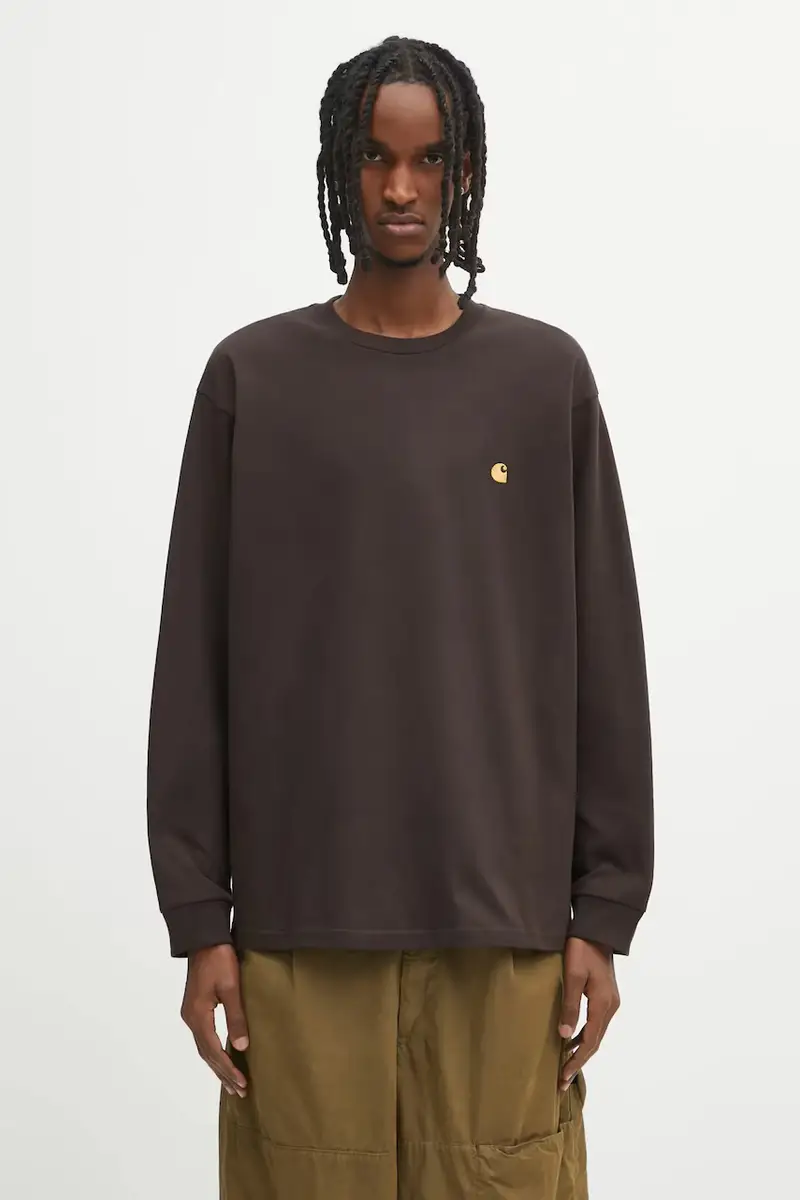 top a maniche lunghe in cotone S Chase T-Shirt colore marrone I026392.00WXX