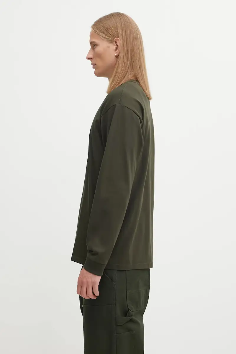 top a maniche lunghe in cotone S Chase T-Shirt colore verde I026392.3CBXX miniatura 2