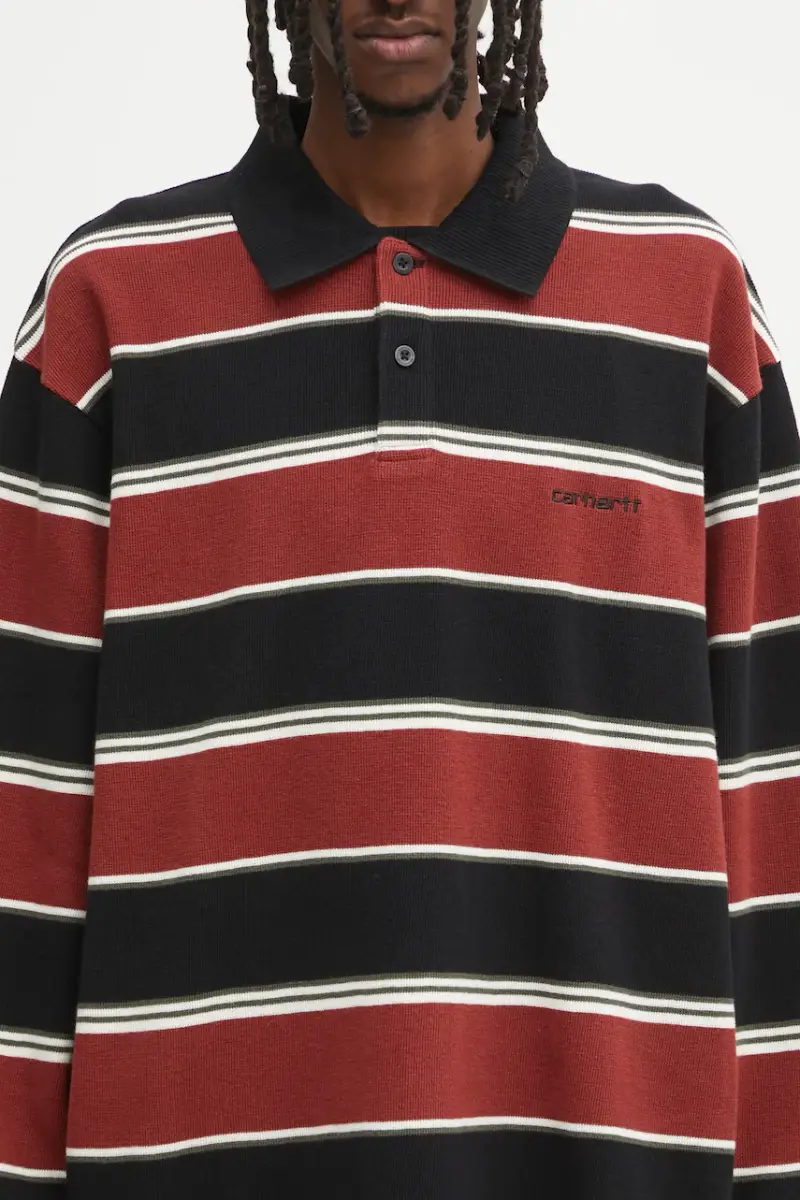 top a maniche lunghe in cotone S Malone Rugby Shirt colore rosso I035313.37UXX miniatura 4