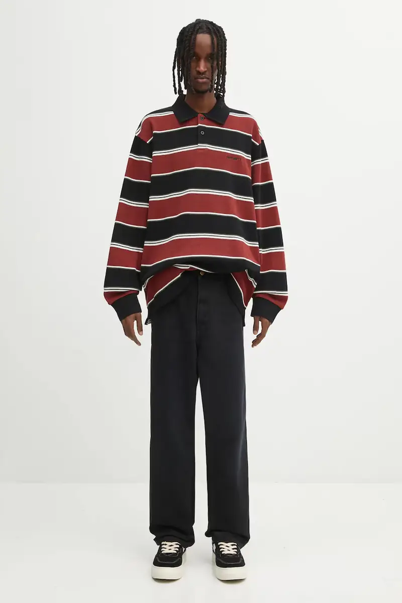 top a maniche lunghe in cotone S Malone Rugby Shirt colore rosso I035313.37UXX miniatura 5