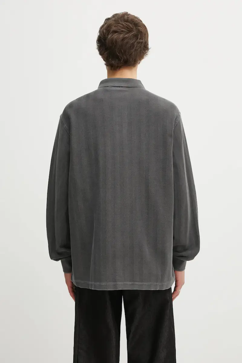 top a maniche lunghe in cotone S Morrison Rugby Shirt colore grigio I034568.89PG miniatura 3