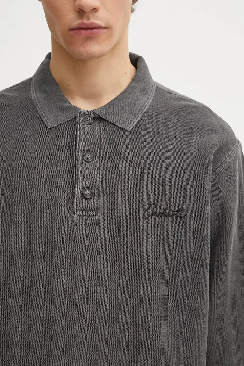 top a maniche lunghe in cotone S Morrison Rugby Shirt colore grigio I034568.89PG miniatura 4