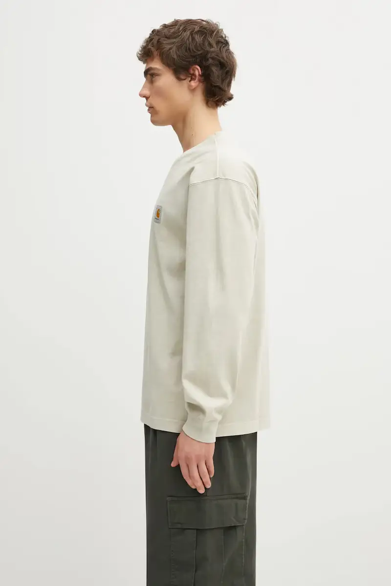 top a maniche lunghe in cotone S Vista T-Shirt colore beige I030779.2LPGD miniatura 2