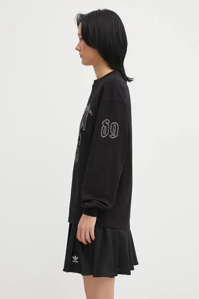 top a maniche lunghe in cotone W' Hackwork T-Shirt colore nero I035541.1T8XX miniatura 2