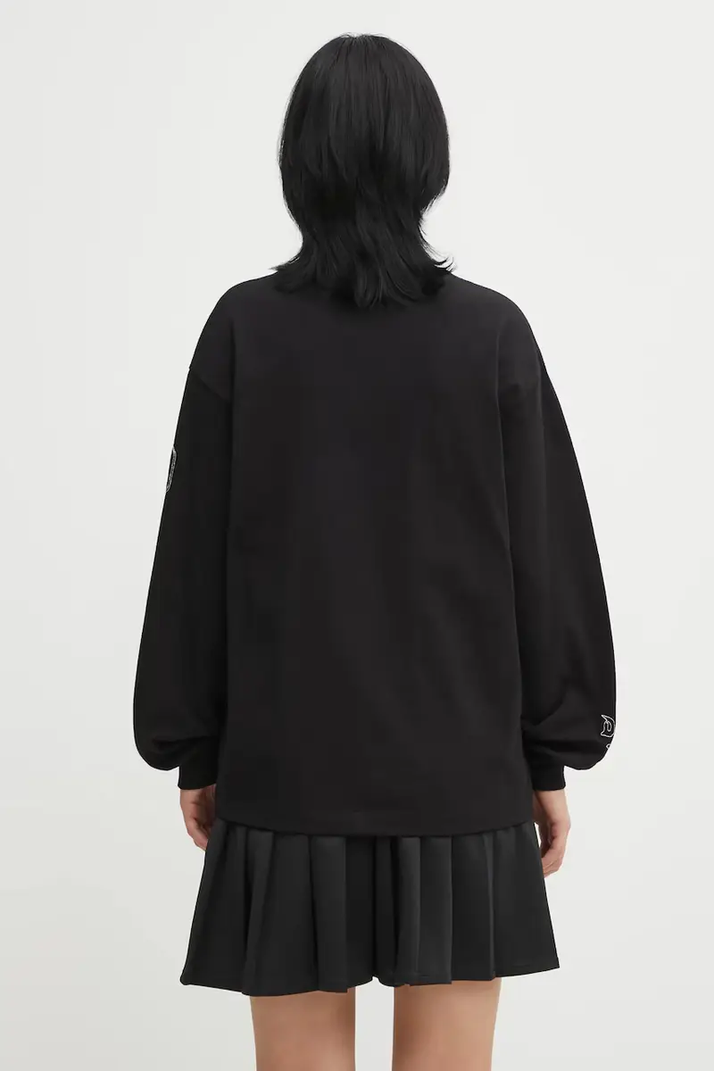 top a maniche lunghe in cotone W' Hackwork T-Shirt colore nero I035541.1T8XX miniatura 3