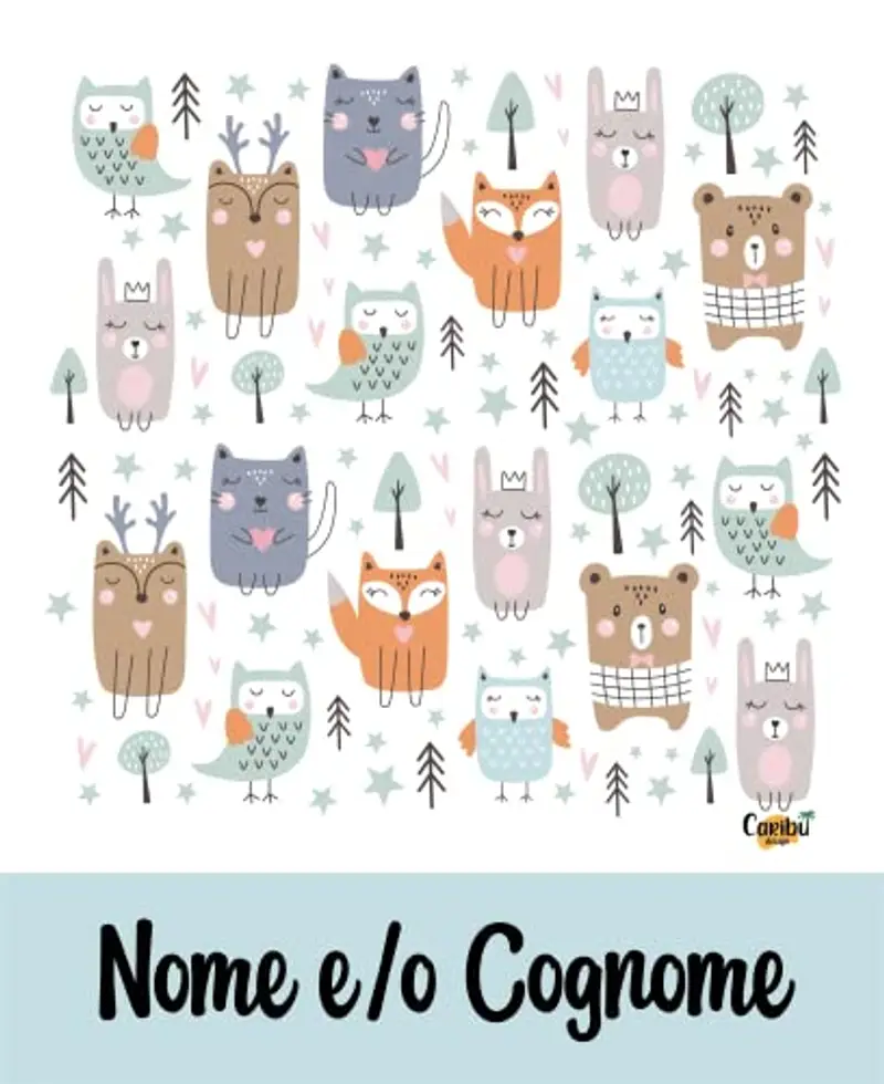 Caribu design Sacca Personalizzata con Nome per Asilo, Scuola Materna/Elementare, Nido, Sport - Zaino Bambino Bambina miniatura 3