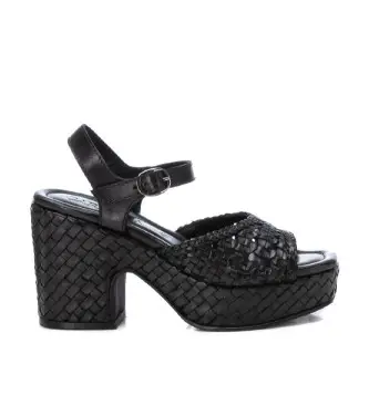 per donna 16163702-NEGRO Sandali in pelle 161637 nero (37), 8 a 10cm, Fibbia, Casual, Da sera
