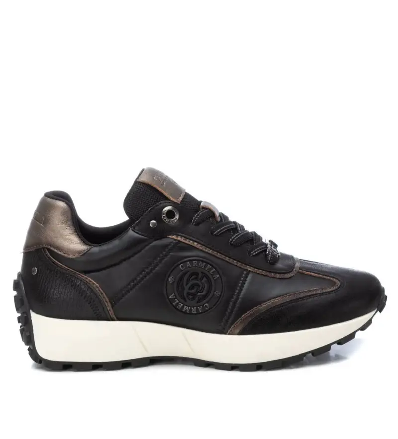 per donna. 16181701-NEGRO Sneakers in pelle 161817 nere (37), Nero, 1 a 3 cm, Stringhe, Casual