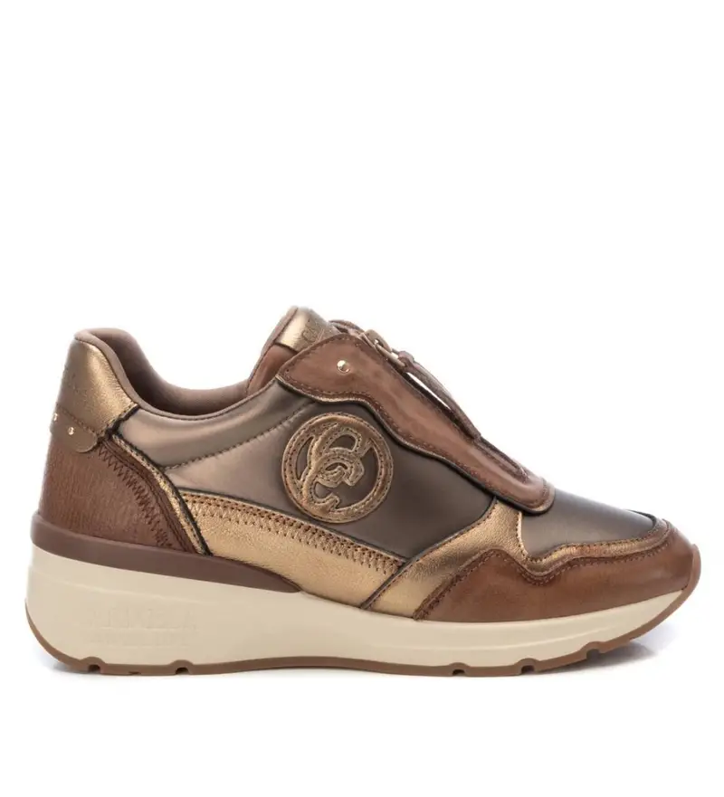 per donna 16183004-TAUPE Sneakers in pelle 161830 tortora (36), 1 a 3 cm, Stringhe, Casual