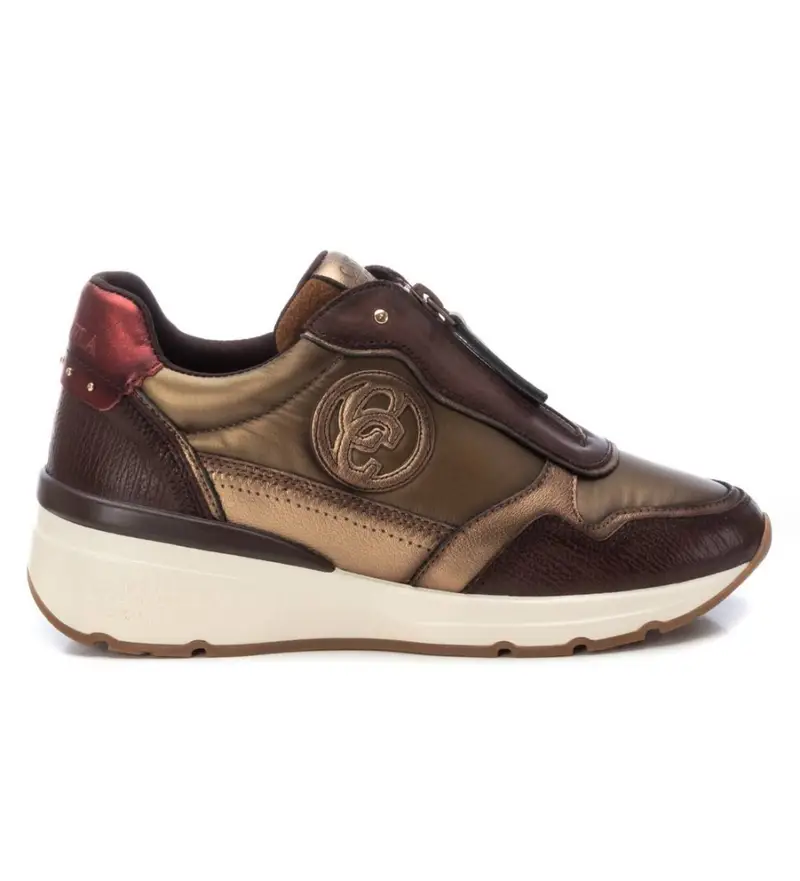 per donna 16183006-MARRON Sneakers in pelle 161830 marrone (37), 3 a 5cm, Cerniera, Casual