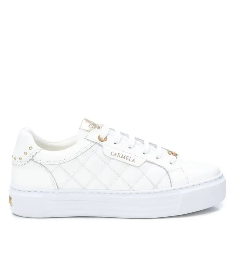 per donna. 16193403-BLANCO Sneakers in pelle 161934 bianche (37), Bianco, Basso, Stringhe, Casual