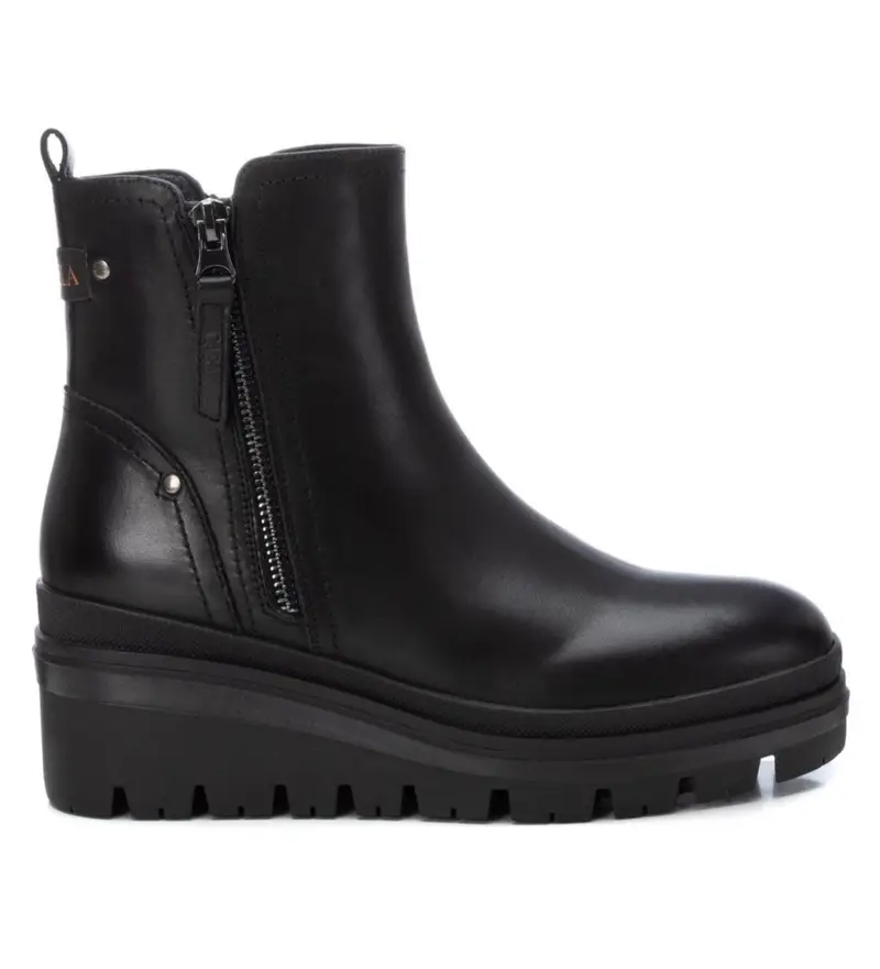 per donna. 16200901-NEGRO Stivaletti in pelle 162009 neri (37), Nero, 5 a 8cm, Cerniera, Casual