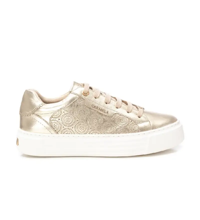 per donna 16205804-ORO Sneakers in pelle 162058 oro (36), Basso, Stringhe, Casual