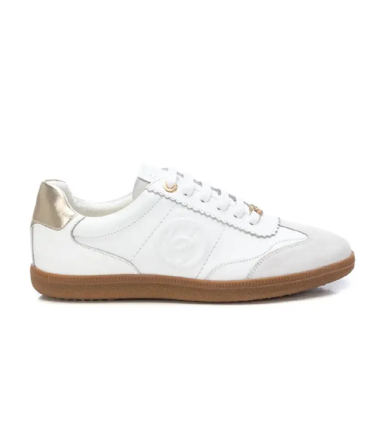 per donna 16206004-BLANCO Sneakers in pelle 162060 bianche (37), Bianco, Basso, Stringhe, Casual