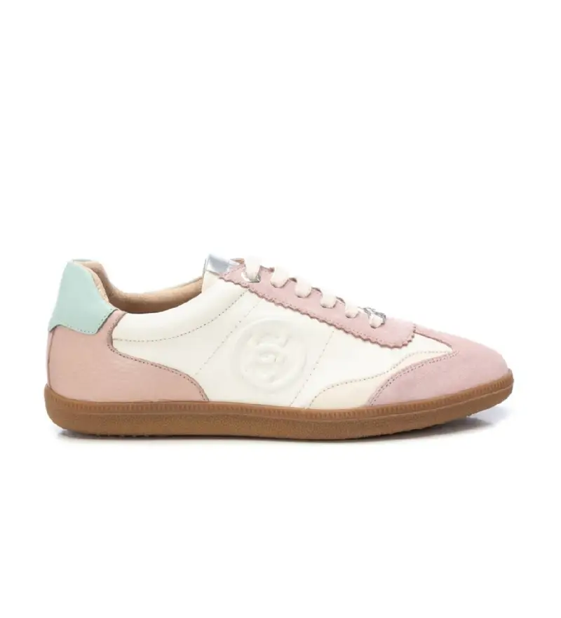 per donna. 16206006-NUDE Sneakers in pelle 162060 color nudo (37), Basso, Stringhe, Casual